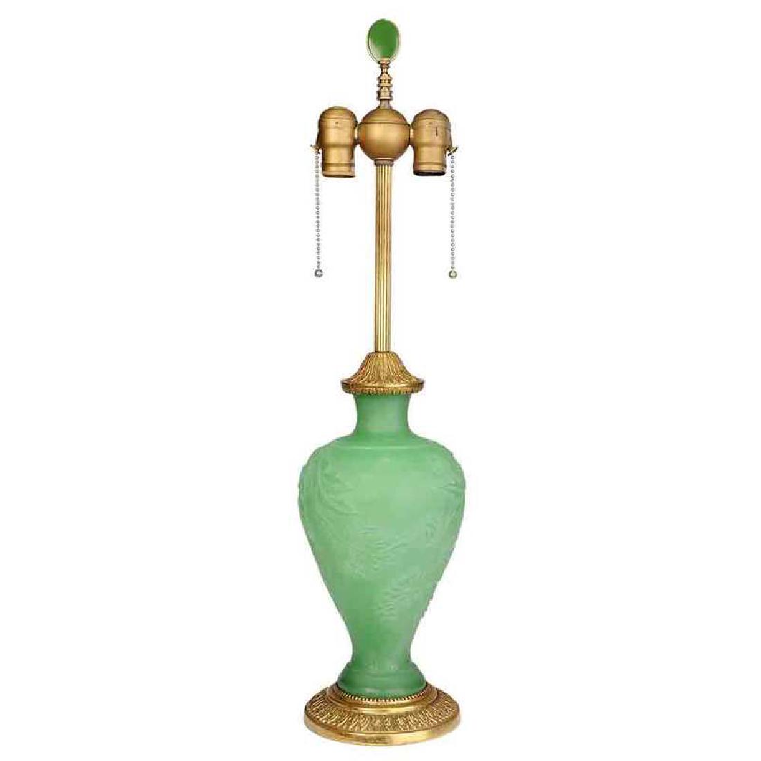 Green Jade Carder Steuben Glass Vase to Lamp (1 of 4)