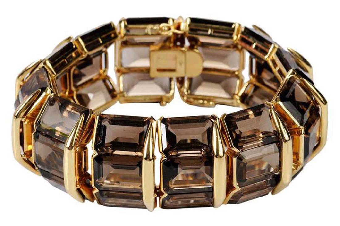 18kt. Smoky Quartz & Diamond Bracelet (1 of 4)