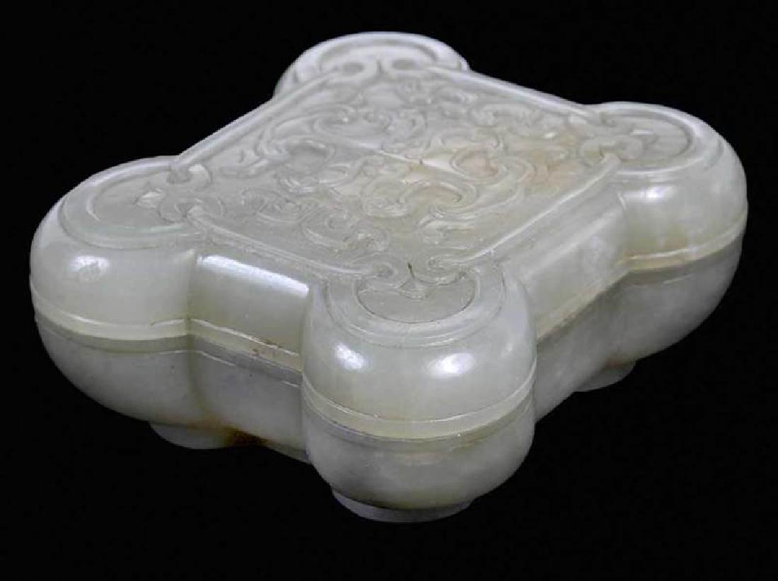 Carved Celadon Jade Covered Box (1 of 5)