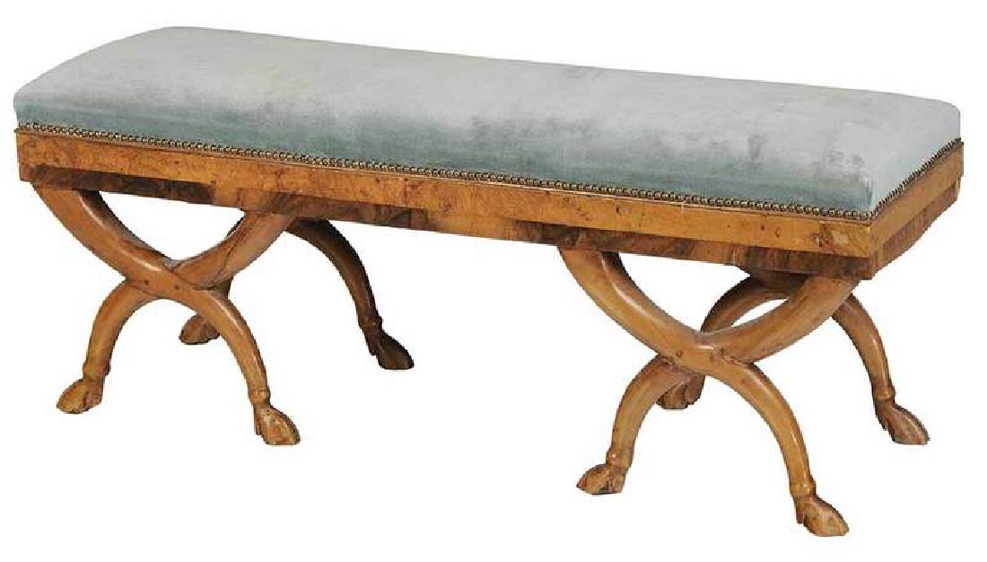 Upholstered and Burlwood Veneered Window Bench (1 of 5)