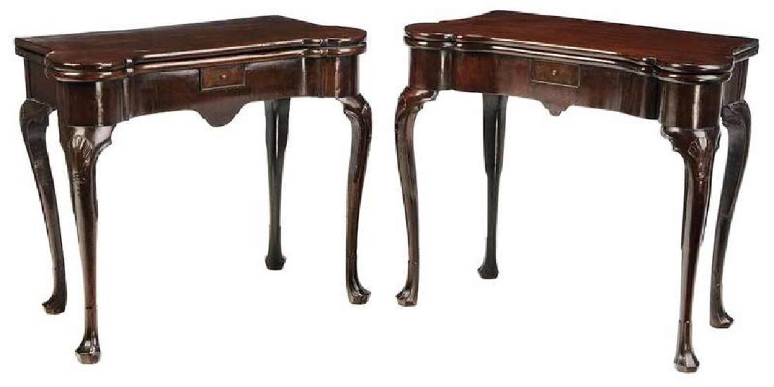 Near Pair George II Mahogany Card Tables (1 of 8)