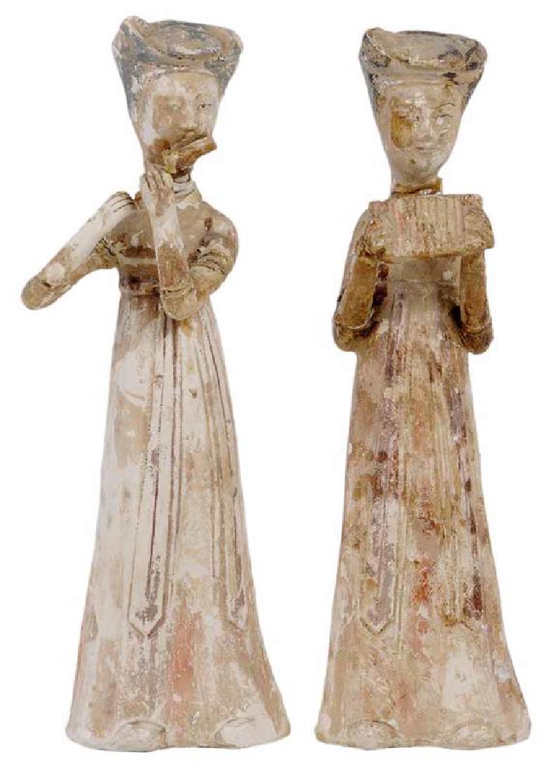 Pair Tang Dynasty Clay Musicians (1 of 8)