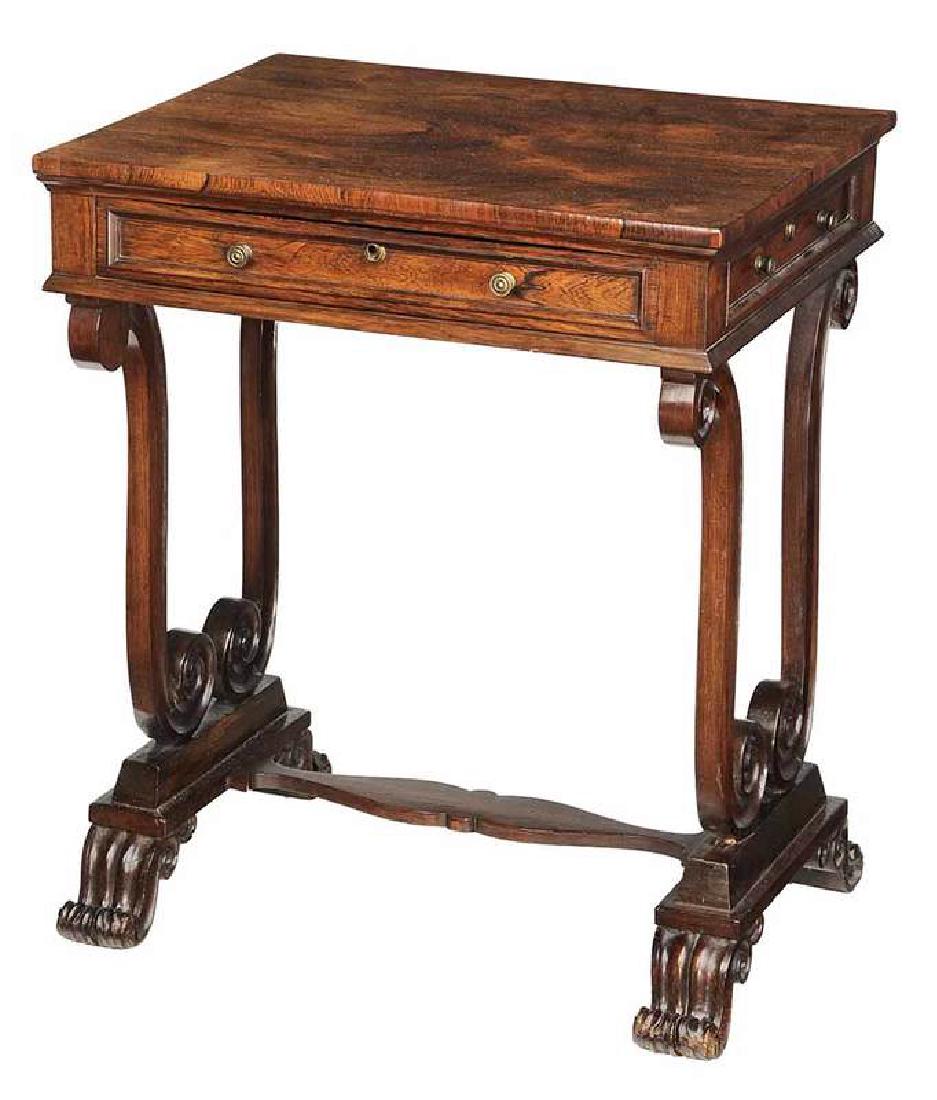 Classical Carved Rosewood Writing Table (1 of 5)