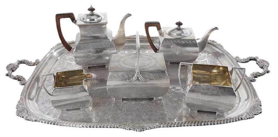 Five Piece English Silver Tea Service (1 of 7)