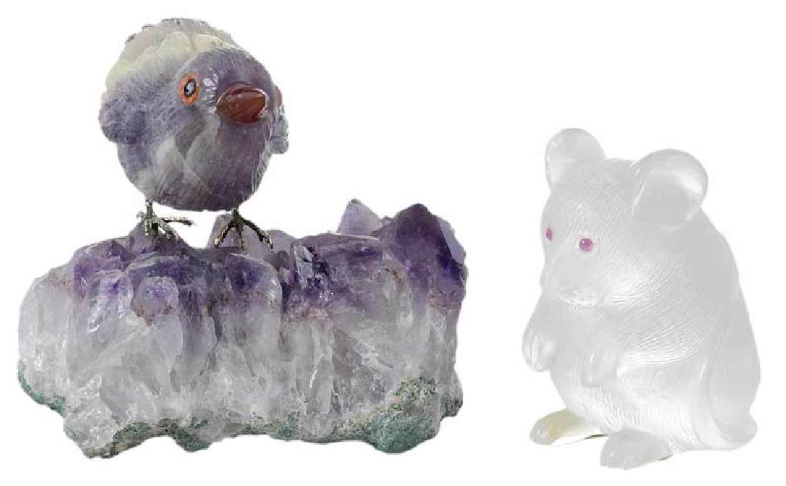 Emil Becker and M. Wild Mouse With Bird Carving (1 of 8)