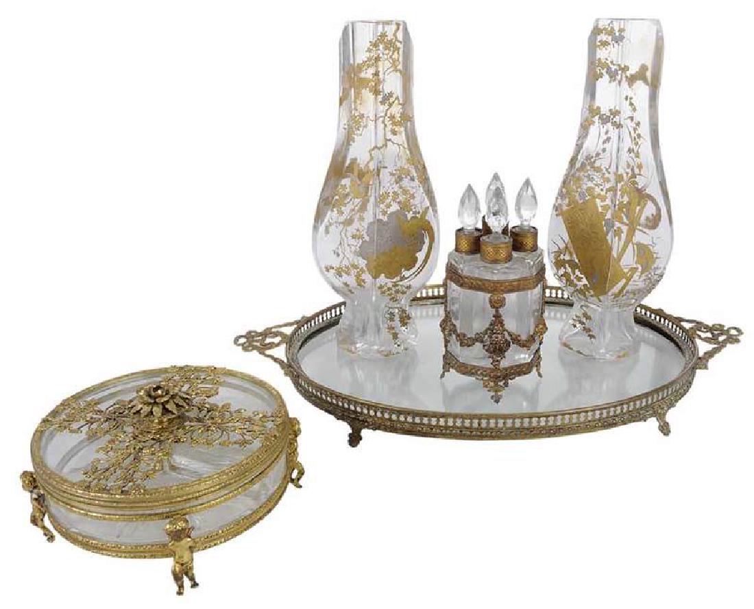 Five Brass and Glass Dressing Table Articles (1 of 6)