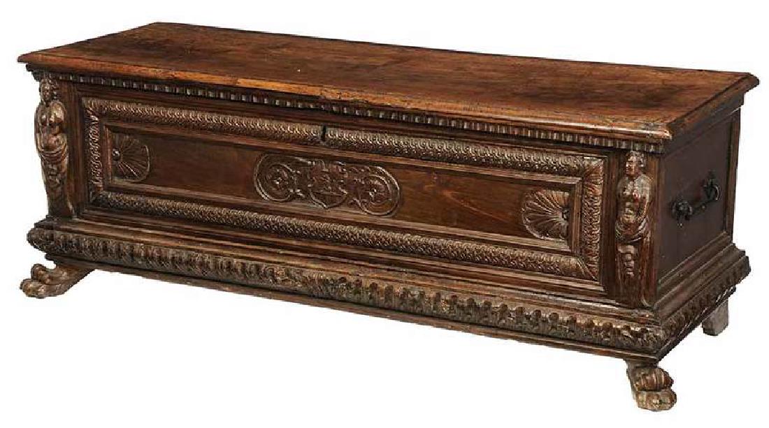 Italian Baroque Carved Walnut Cassone (1 of 10)