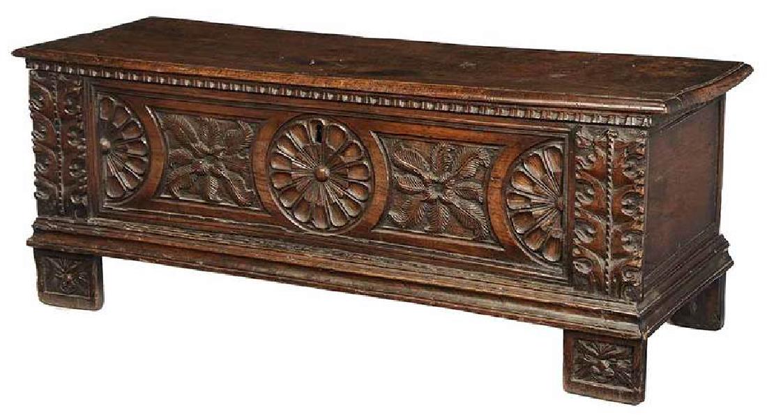 Continental Baroque Carved Walnut Cassone (1 of 10)
