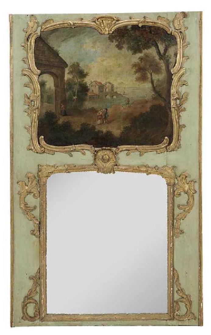 Louis XV Painted and Parcel Gilt Trumeau Mirror (1 of 5)