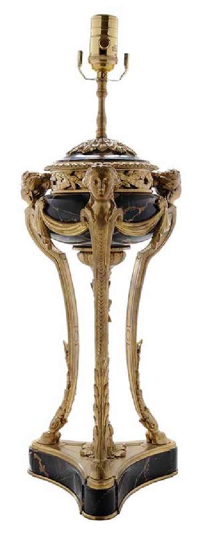 Gilt Bronze and Carved Marble Empire Style Urn (1 of 3)