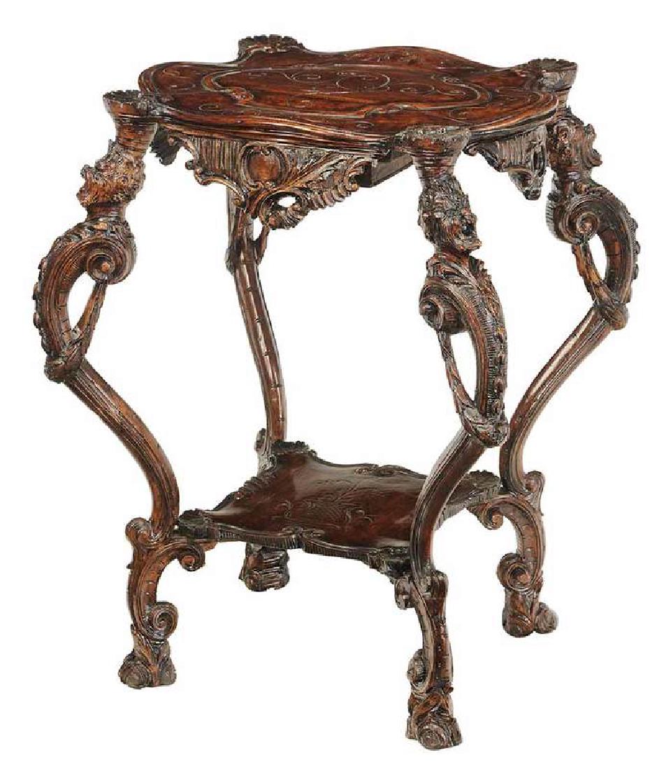 Venetian Carved Walnut "Fantasy" Table (1 of 5)