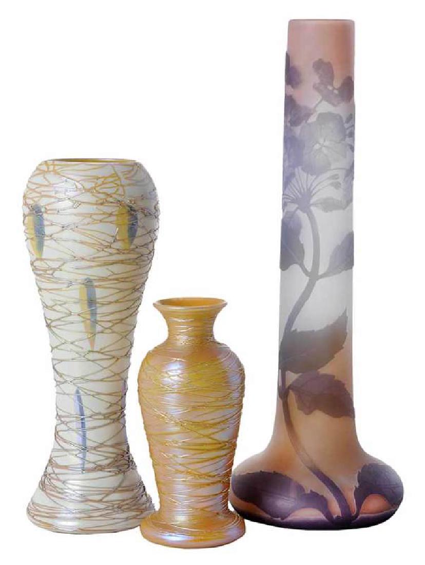 Three Art Glass Vases, Galle and Durand (1 of 6)