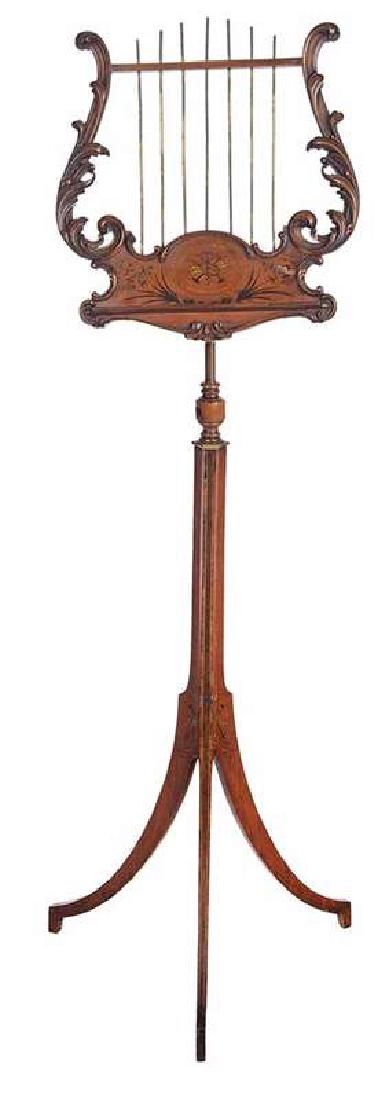 Edwardian Marquetry Inlaid Satinwood Music Stand (1 of 4)