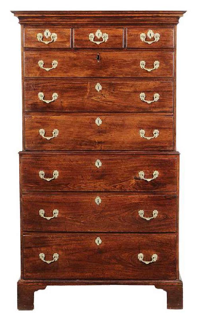 Georgian Figured Walnut Chest on Chest (1 of 7)