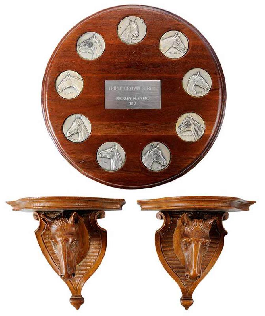 Triple Crown Medals, Pair Horse Wall Brackets (1 of 5)