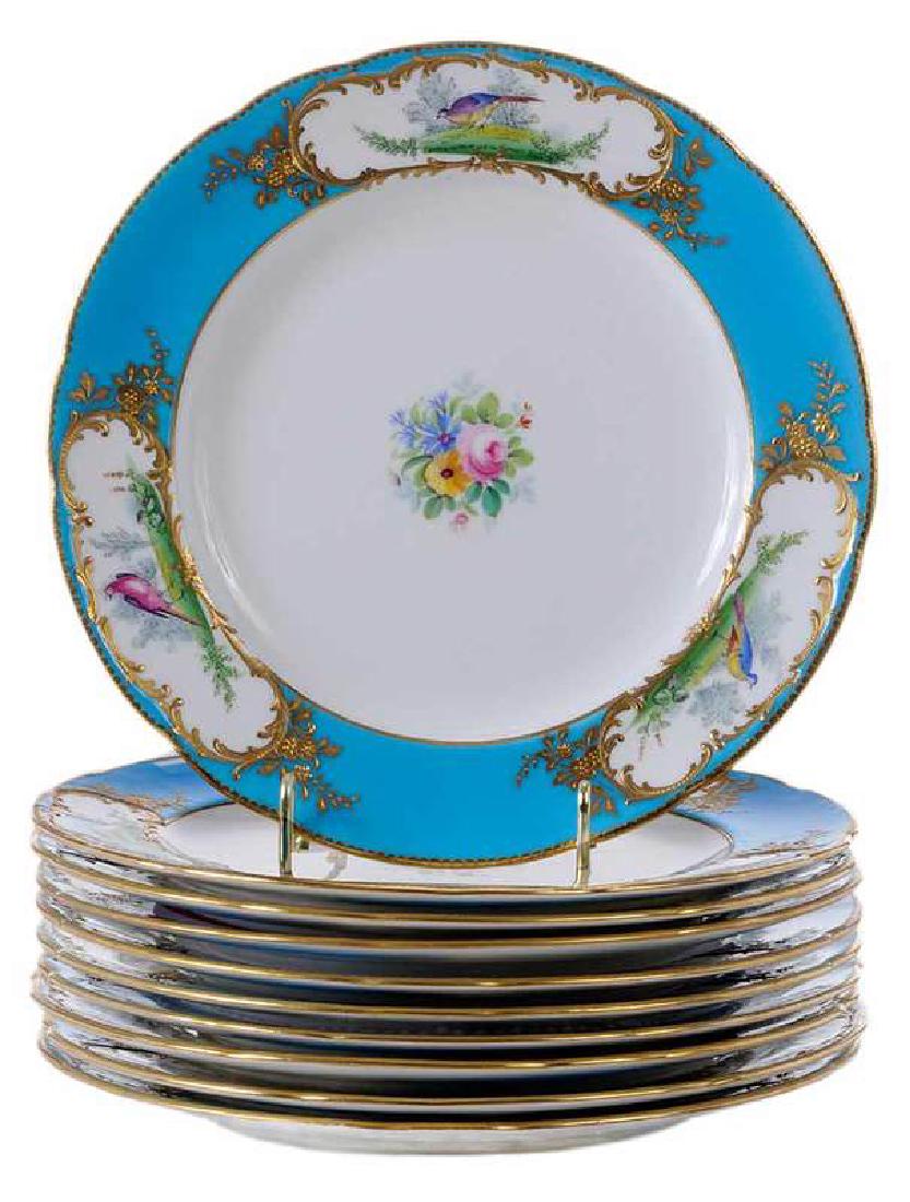 Set of Ten Mintons Gilt Bird Plates (1 of 6)