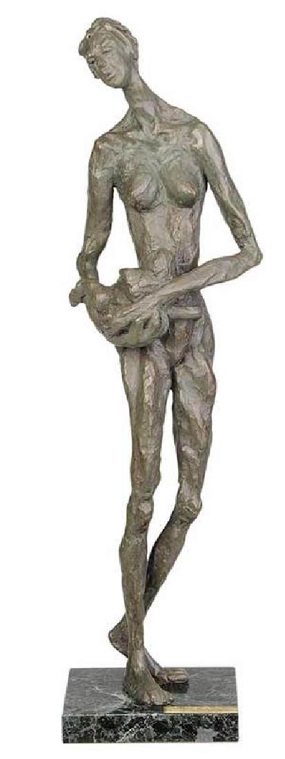 Attributed to Franz Weissmann: (German, 1911-2005) "Mama e Figlio", signed on right foot "F. Weissmann", painted resin, 23-3/4 in.
