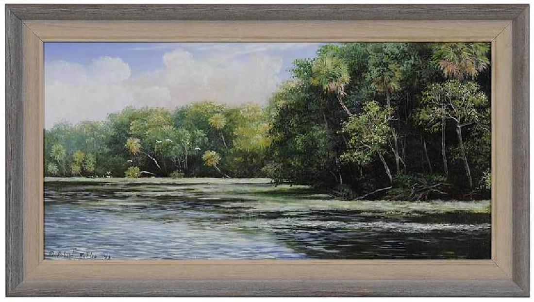 Robert Butler: (Georgia/Florida, 1943-2014) Mangroves, signed and dated "Robert Butler 88", oil on canvas, 24 x 12 in.; wooden frame, 27-1/2 x 15-1/2 in.