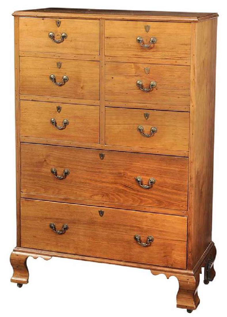 Unusual American Chippendale Walnut Tall Chest (1 of 8)
