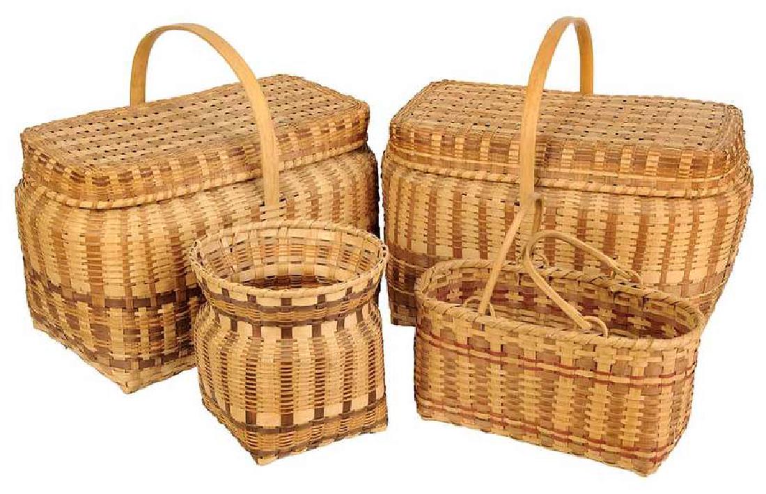 Four Cherokee Oak Splint Baskets (1 of 9)