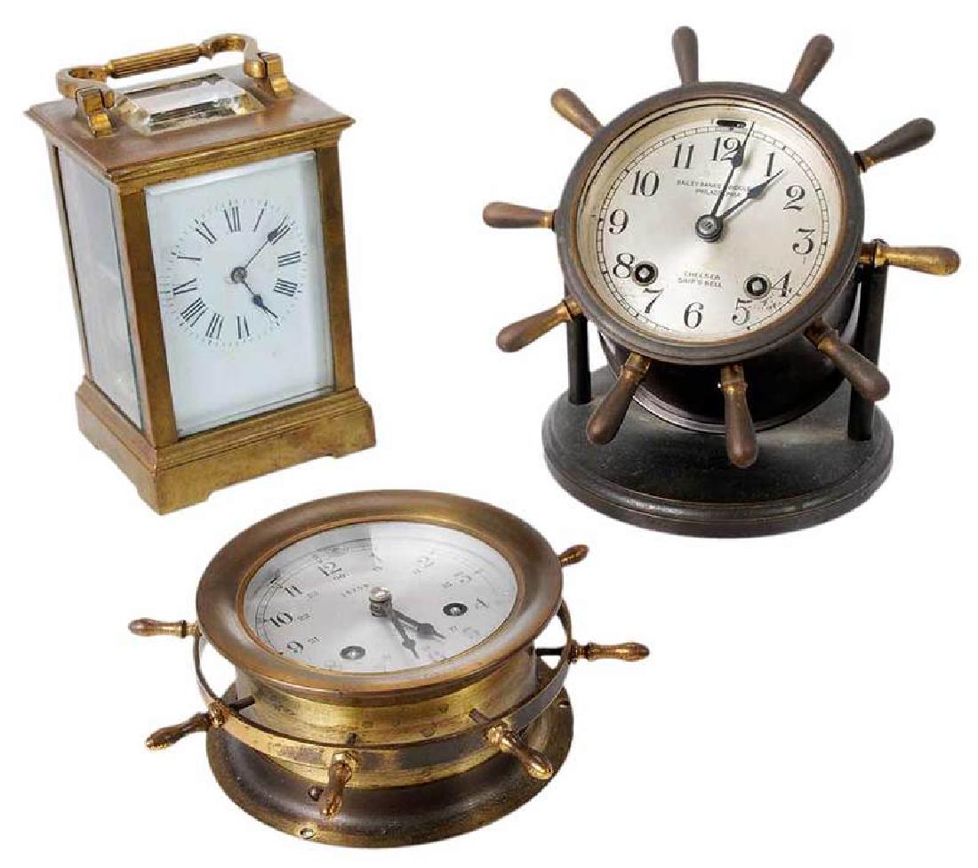 Three Brass Table Clocks / One by Chelsea (1 of 7)