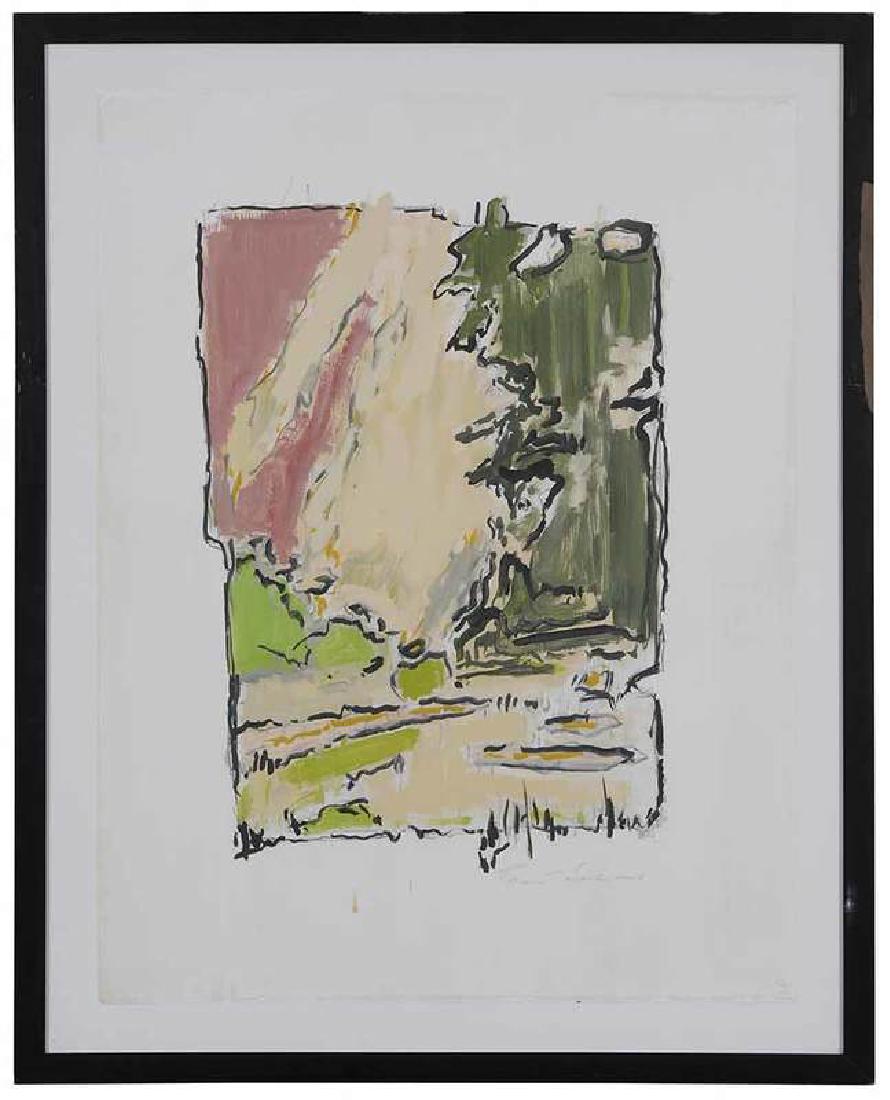 Robert Warren Dash: (New York/New Mexico, 1931-2013) Abstract Landscape, 2006, signed lower right "Robert Dash", acrylic on paper, 35 x 26-3/4 in.; black painted frame, 41-1/8 x 32-7/8 in.