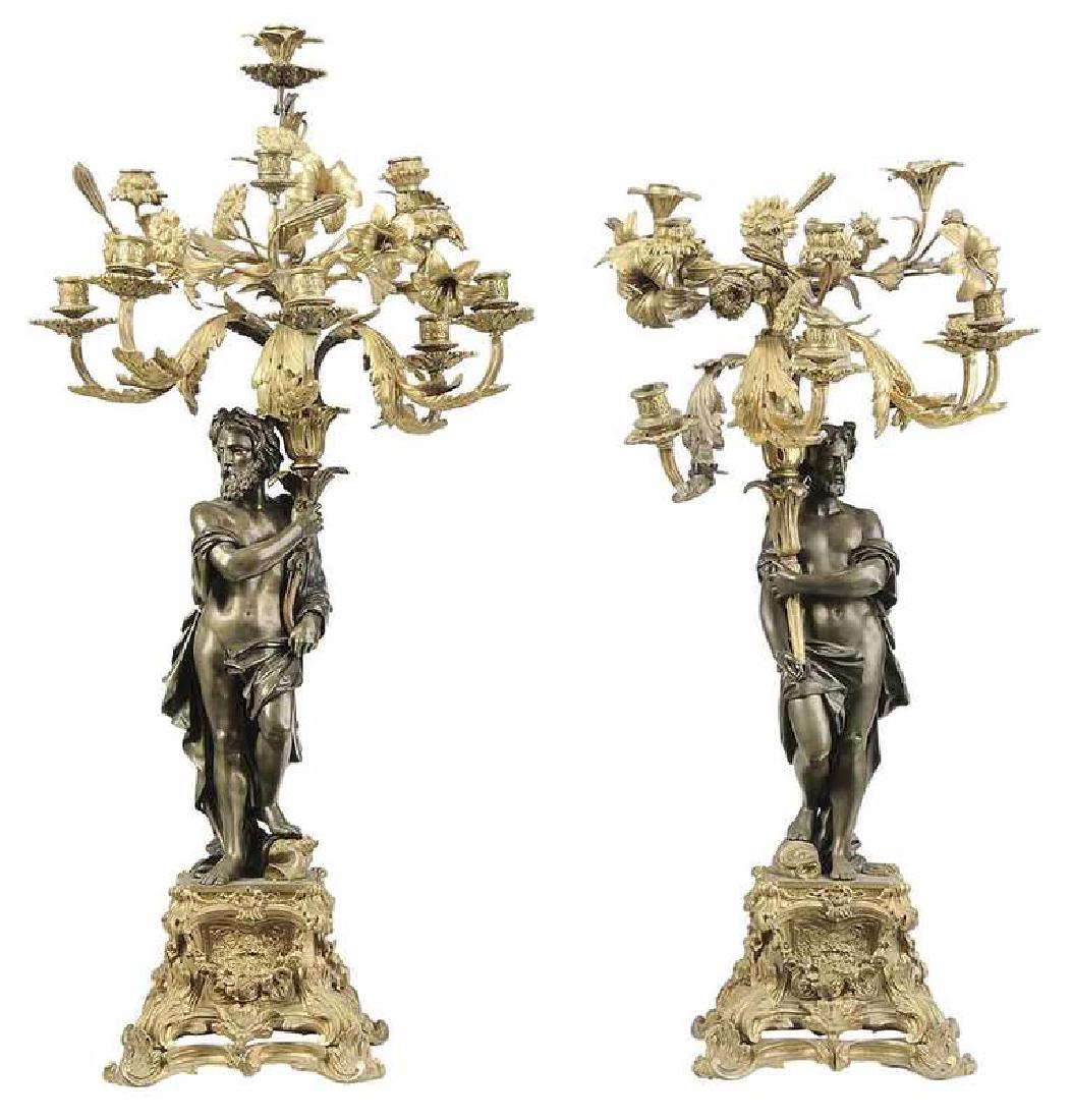 Pair Louis XV Style Gilt Bronze Candelabra (1 of 8)