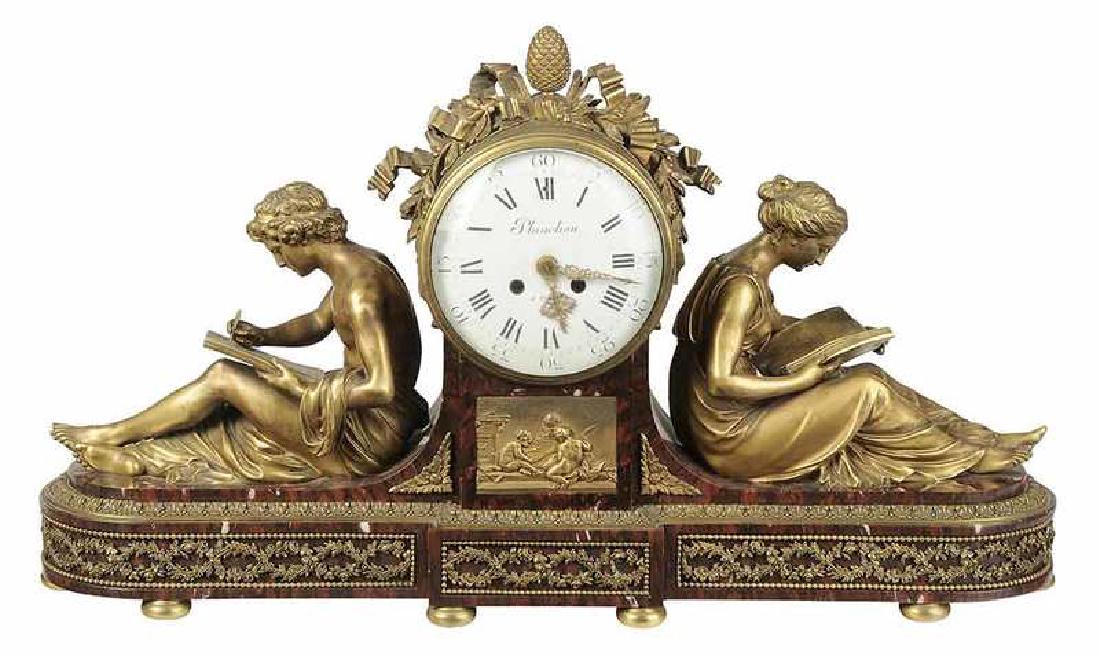 Louis Philippe Gilt Bronze and Marble Clock (1 of 7)