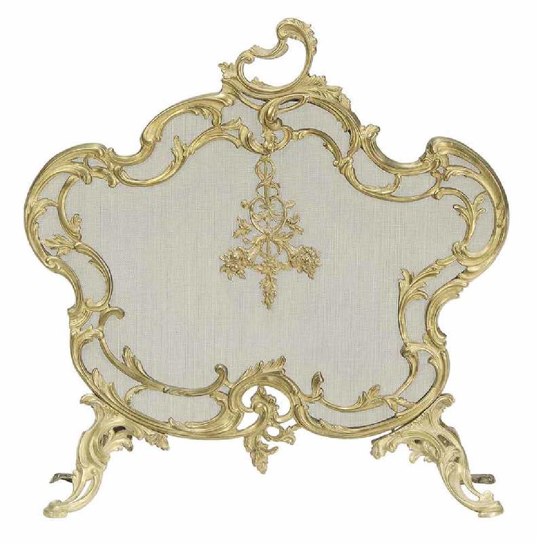 Louis XV Style Gilt Bronze Fire Screen (1 of 4)