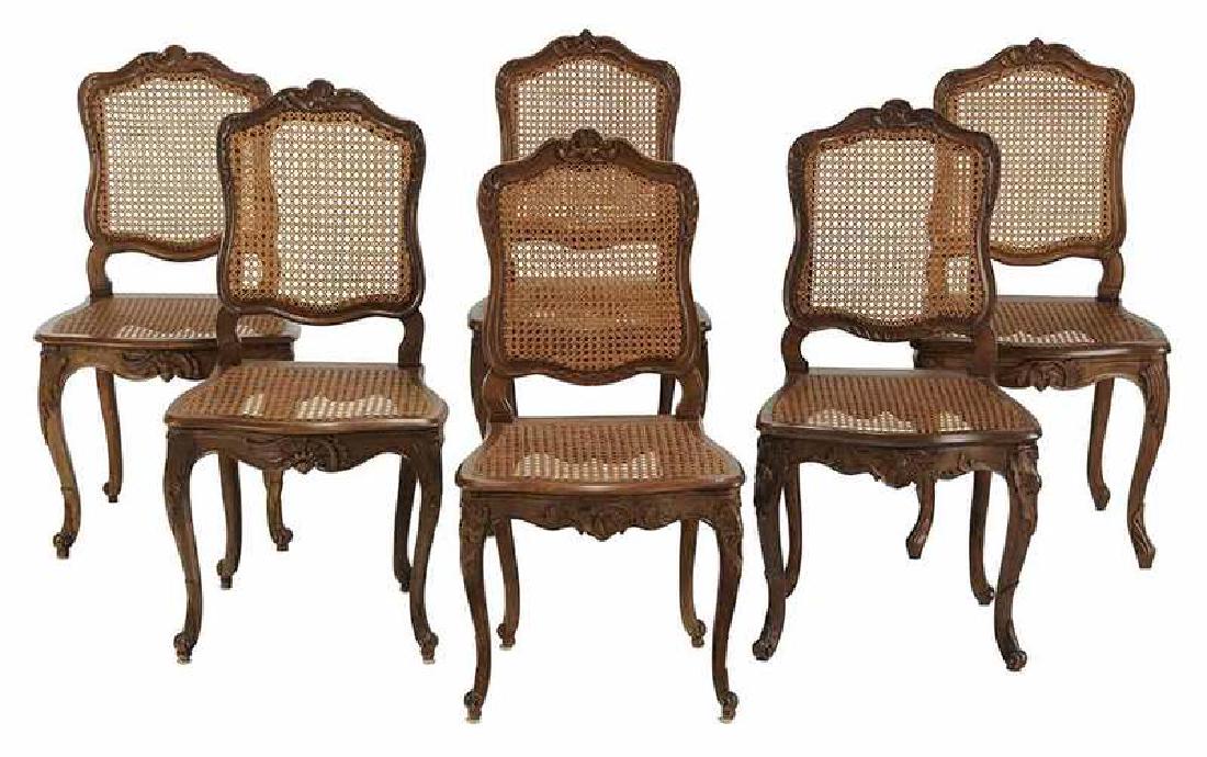 Set Six Provincial Louis XV Style Dining Chairs (1 of 5)