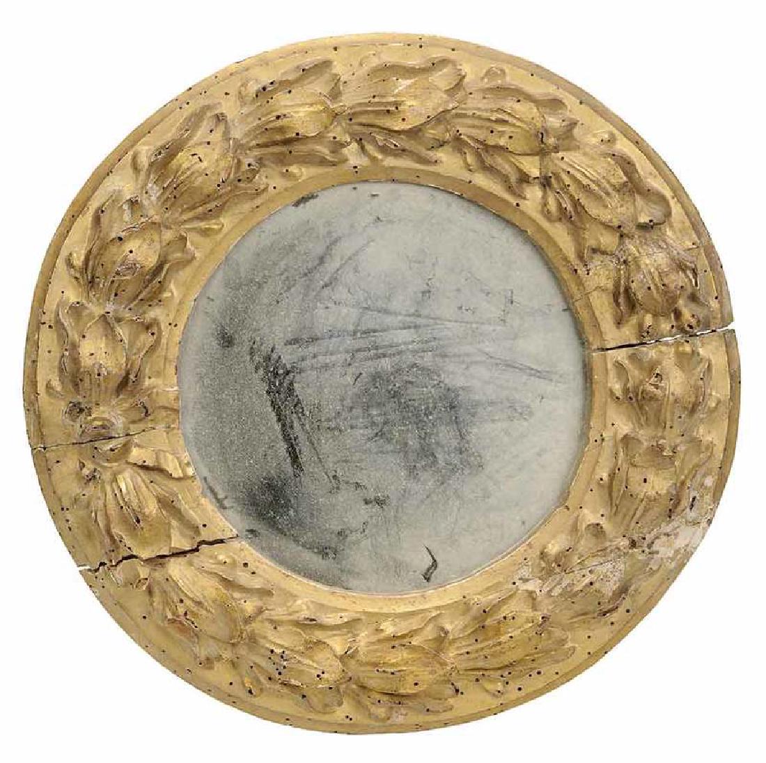 Neoclassical Wreath Form Carved and Gilt Mirror (1 of 3)