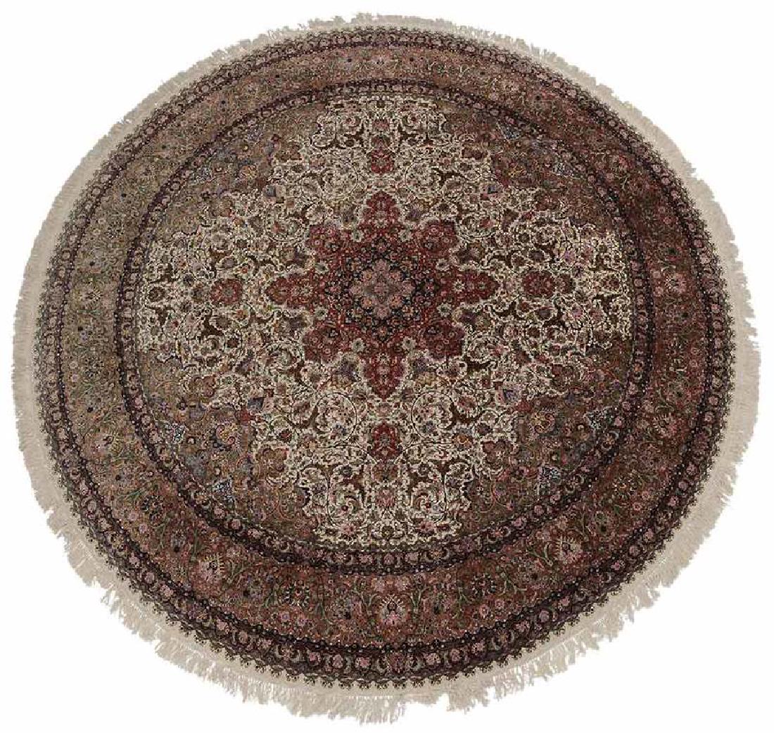 Circular Silk Tabriz Carpet (1 of 4)