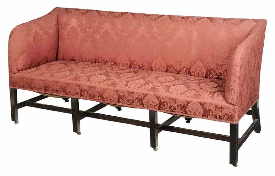 Chippendale Mahogany and Damask Sofa (1 of 5)