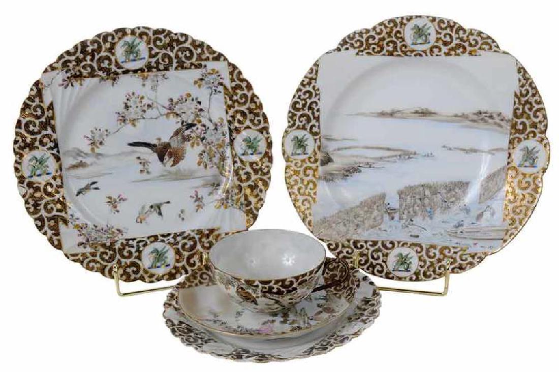 54 Piece Satsuma Porcelain Armorial Dinner Set (1 of 11)