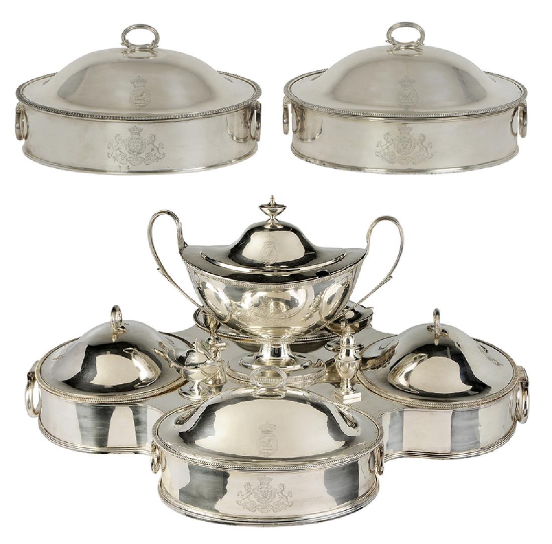Pair English Silver Entrees, later Lazy Susan (1 of 20)