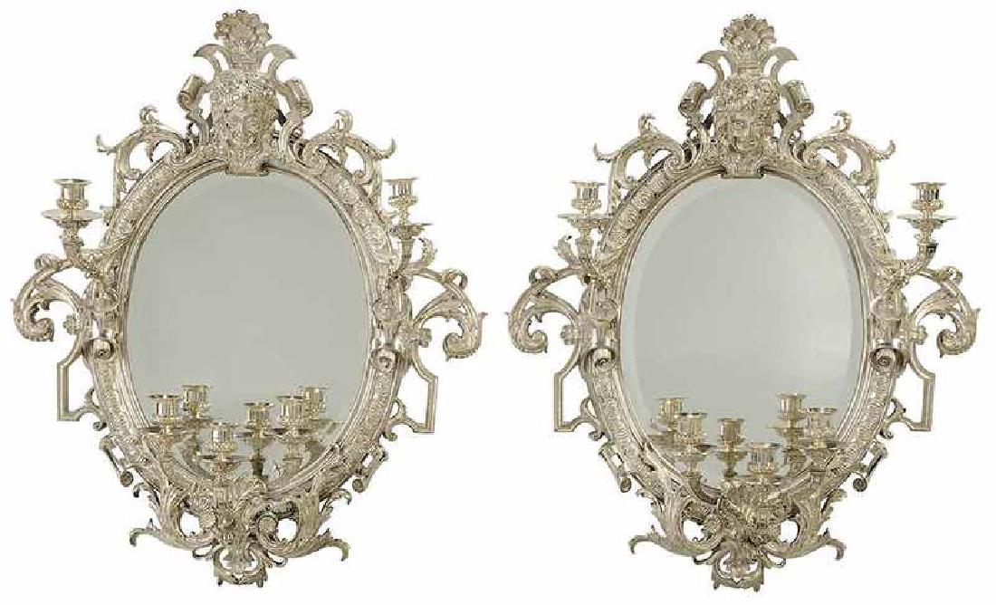 Pair Renaissance Style Girandole Mirrors (1 of 6)