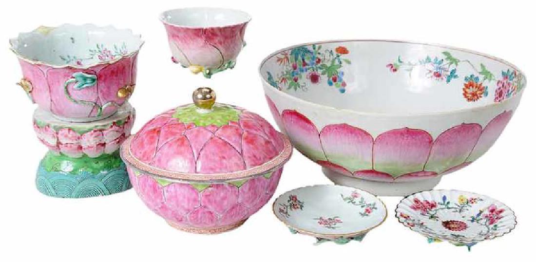 Five Pieces of Chinese Lotus Porcelain (1 of 20)