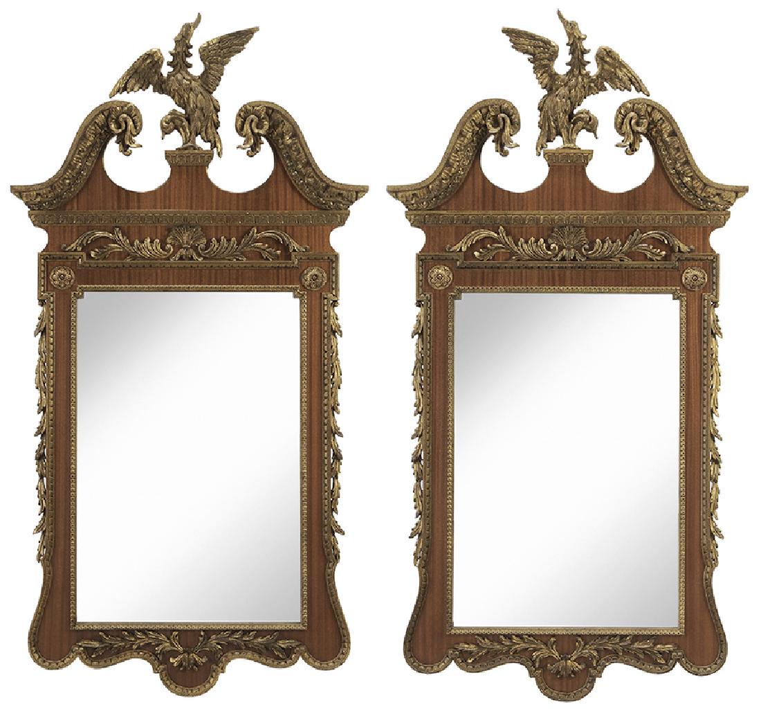 Good Pair Chippendale Style Parcel Gilt Mirrors (1 of 8)