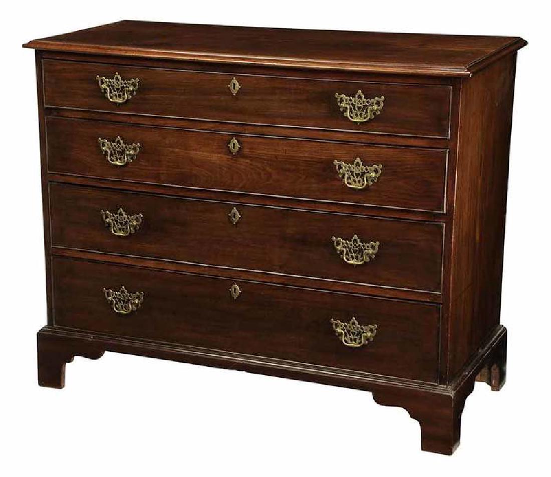 Chippendale Mahogany Four Drawer Chest (1 of 5)