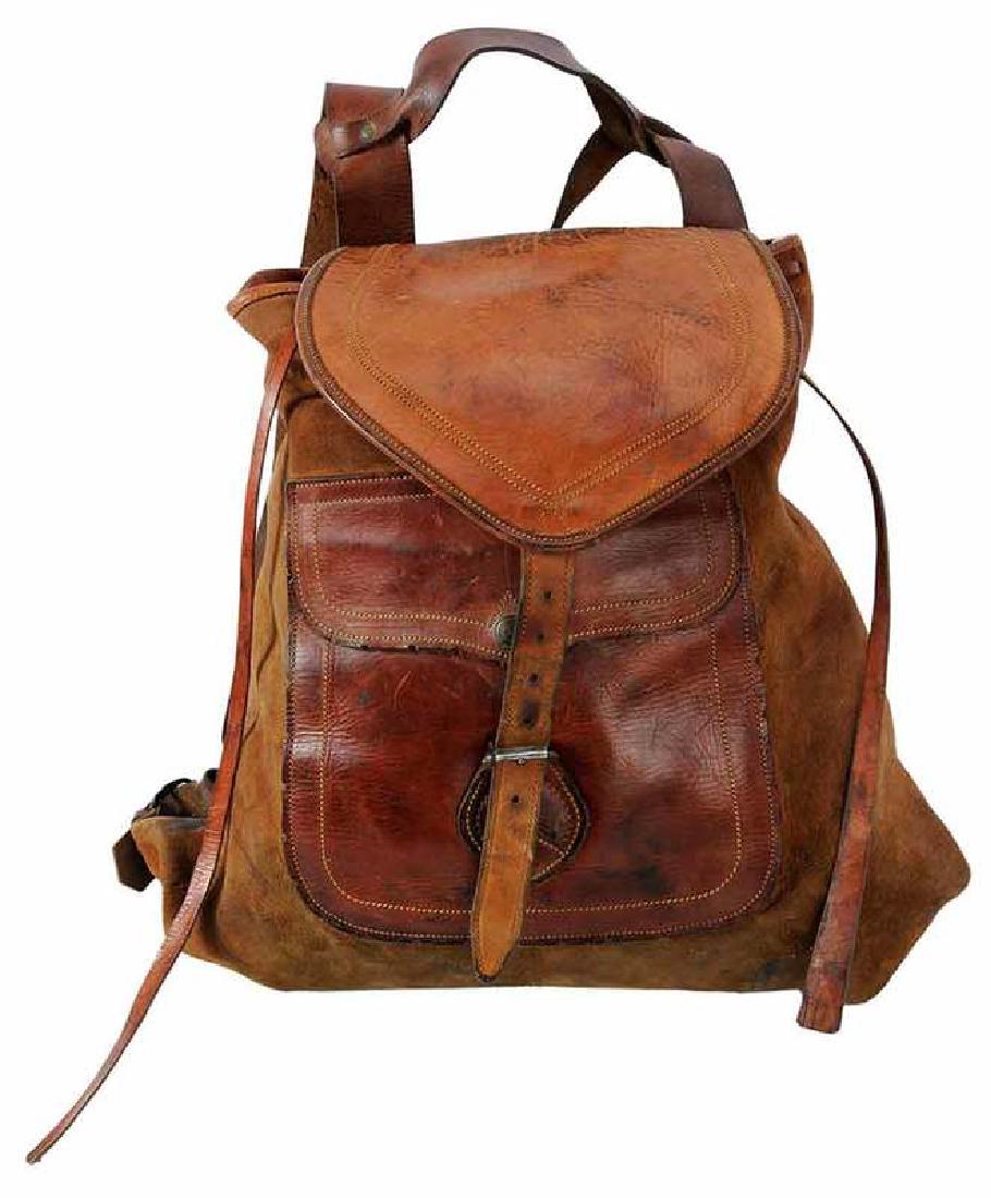 1930s Brown Leather Calf Back Pack (1 of 5)