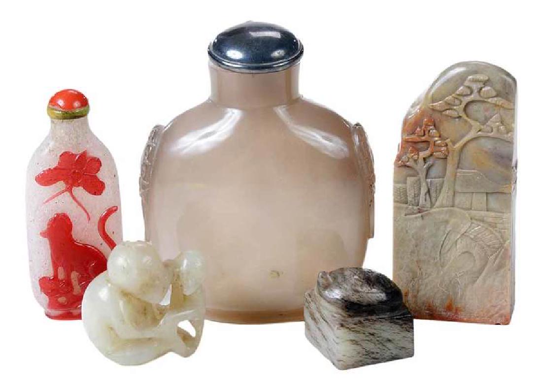 Five Carved Asian Items (1 of 15)