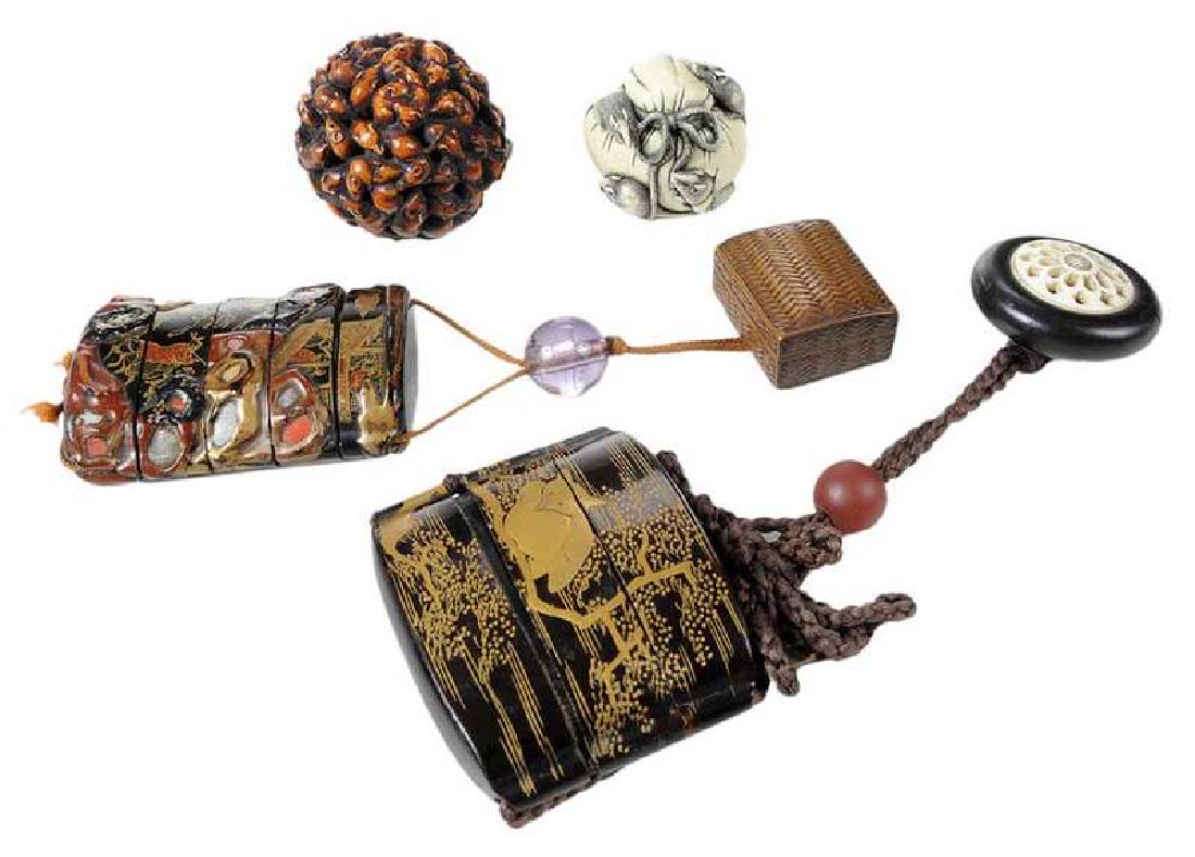 Two Inros Boxes with Four Neksukes (1 of 11)