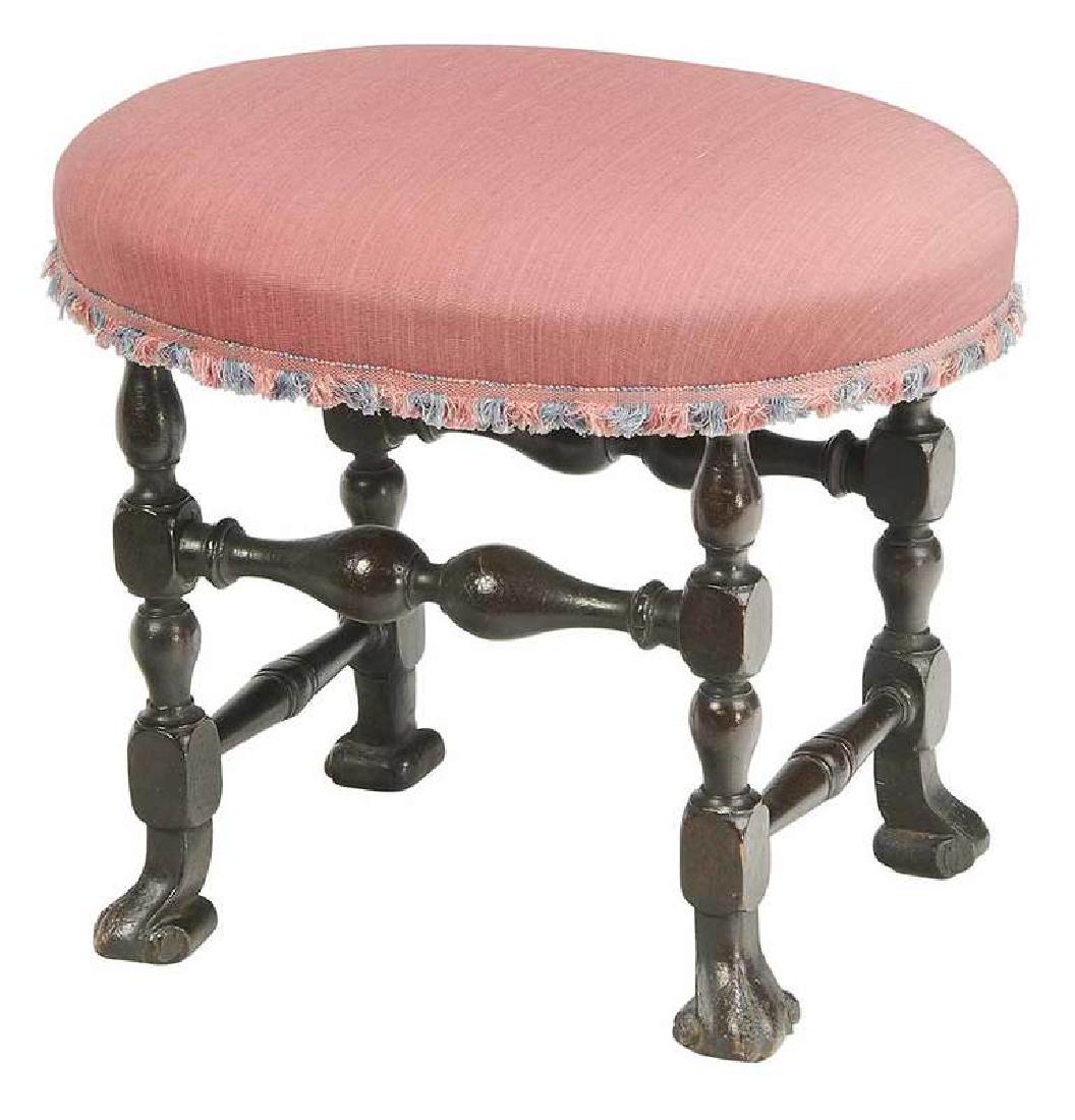William and Mary Style Oval Foot Stool (1 of 4)