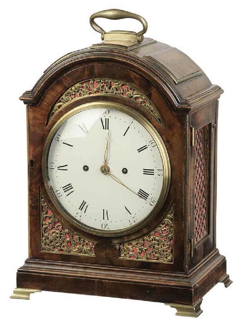 George II Mahogany and Brass Bracket Clock (1 of 5)