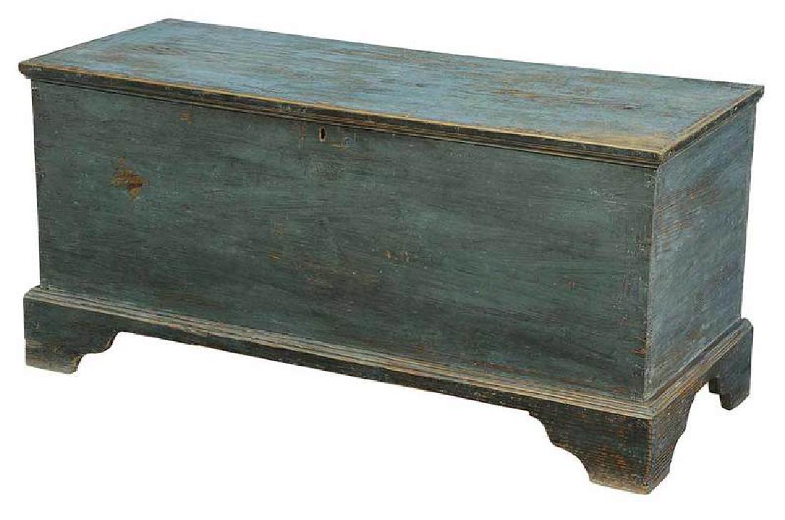Southern Chippendale Blue Painted Blanket Chest (1 of 6)