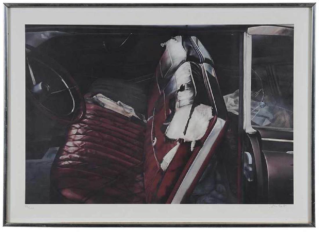 John Salt: (British, born 1937) Car Interior, edition 58/200, signed lower right "John Salt", lithograph on paper, 19-3/4 x 28-3/8 in. (sheet); modern frame, 21-1/2 x 30 in.
