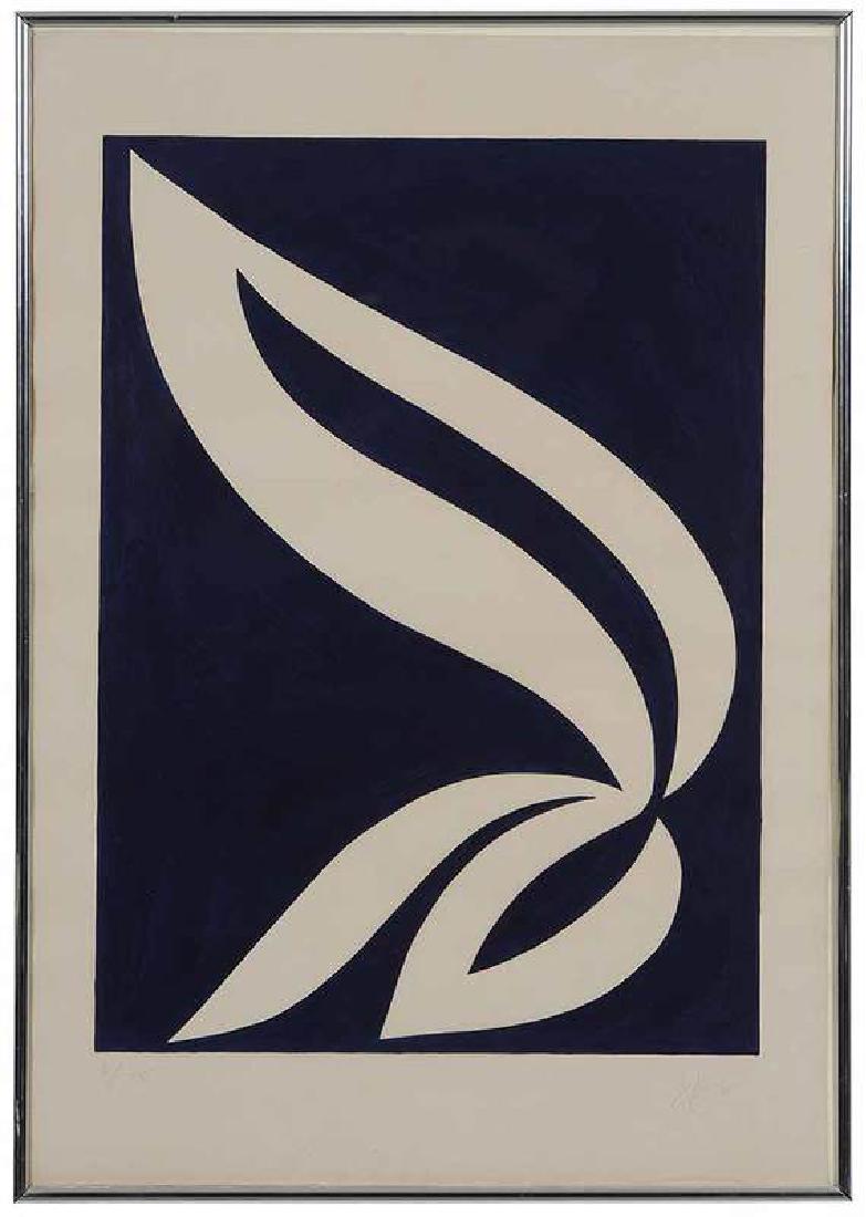 Jack Youngerman: (New York/Missouri, born 1926) Untitled, 1968, signed lower right "JY 68" with blind stamp lower left, edition 6/75, screen print, 38 x 26-1/4 in.; metal clad wood frame, 39 x 27-1/4 in.