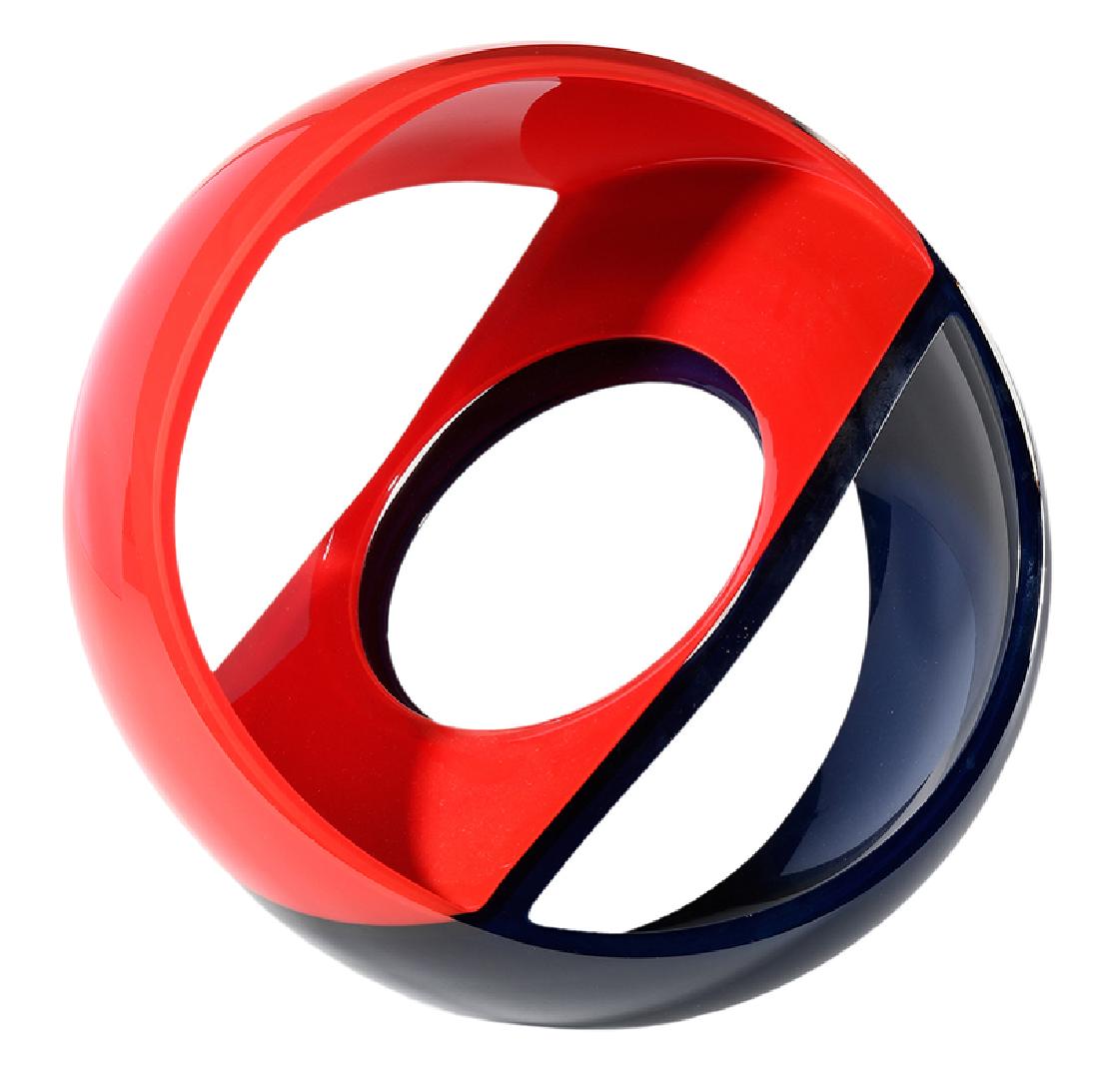 John Kiley: (Washington, born 1973) Opaque Crosscut, blown, cut and polished glass sculpture, 15 x 7-1/4 in.