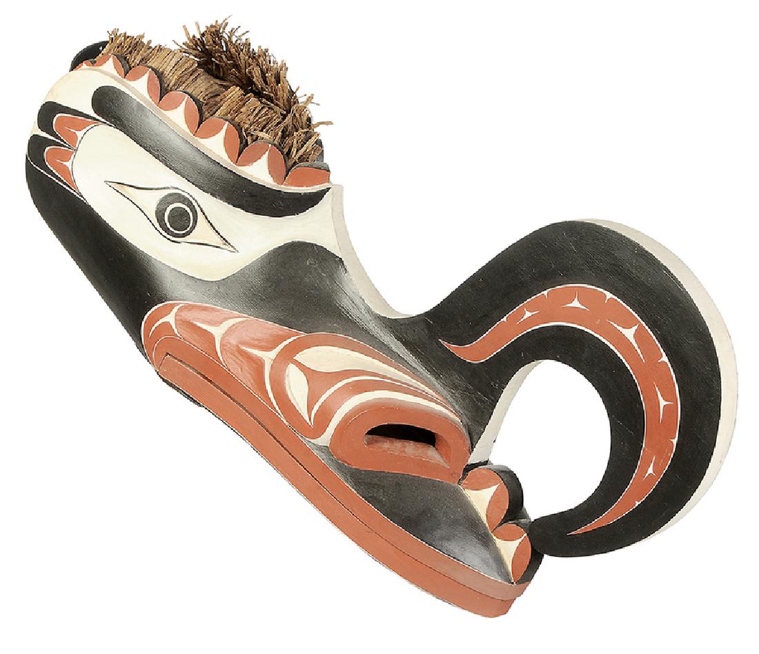 George David: (Nuu-Chah-Nulth, British Columbia, 1950-2016) Hamatsa Mask, 1981, initialed and dated mask interior "GD 1981", carved and polych