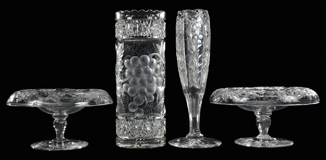 Tuthill Brilliant Cut Glass Compotes, Vases (1 of 9)